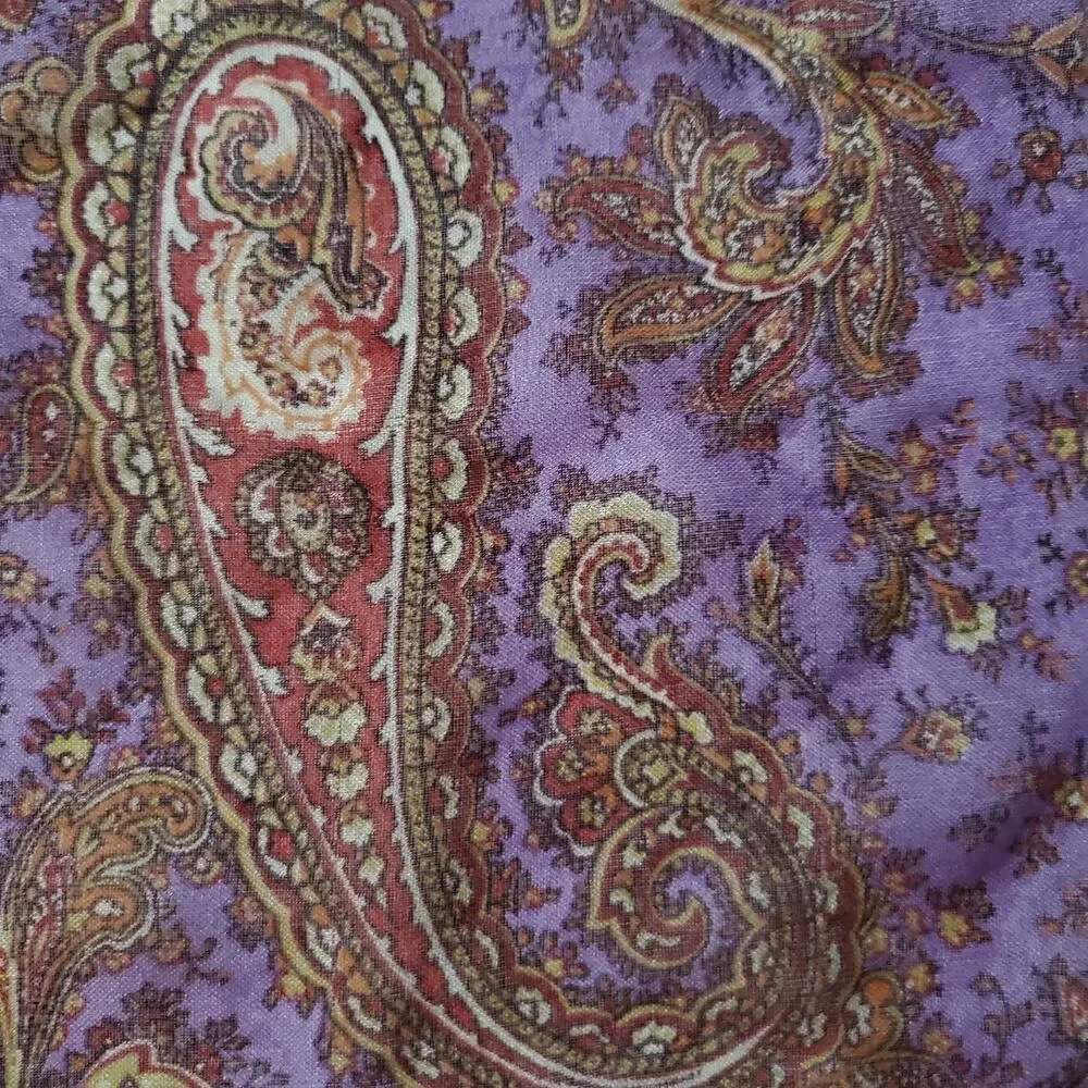 Vintage Paisley Square Silk Scarf 16